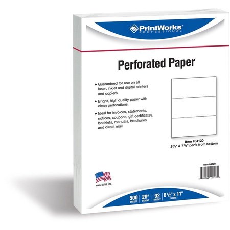 PRINTWORKS Paper, 2 Perfs, 20#, We Pk PRB04120